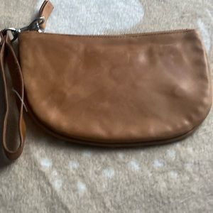 Duluth Brown Leather Clutch/Wristlet with Belt Attachment Optional